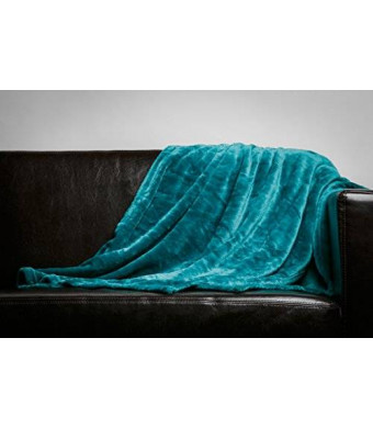 HS Velvet Plush Throw, Home Fleece Throw Blanket,Solid Micro Plush Throw Blanket, 50 by 60-Inch, Teal