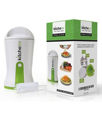 kitchen nv Kitchenv - Vegetable Spiralizer - Spiral Slicer - Zucchini Noodles - Vegetable Slicer - White Model Knv001