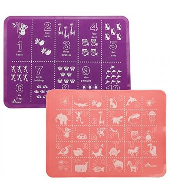 Brinware Placemat Set - ABC and 123 - Pink/Purple