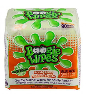 Boogie Wipes Saline Nose Wipes Fresh Scent 90 Count