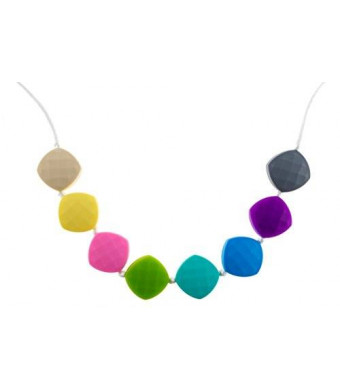 Chew-Choos 'Sweet pea' Silicone Teething Necklace (Pastel Rainbow)
