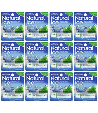 Mentholatum natural ice medicated lip protectant sunscreen - 12 pc / pack