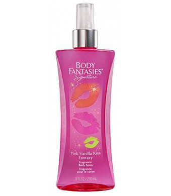 Body Fantasies Signature Fragrance Body Spray, Pink Vanilla Kiss Fantasy, 8 Fluid Ounce