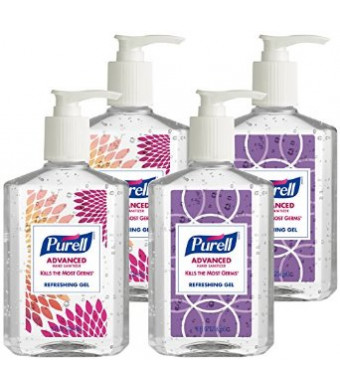 Purell 9652-06-ECDECO Advanced Design Series Hand Sanitizer, 8 oz Bottles (Pack of 4)
