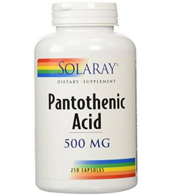 Solaray Pantothenic Acid Capsules, 500 mg, 250 Count