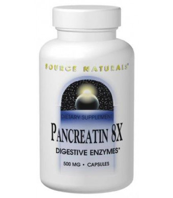 Source Naturals Pancreatin 8x, 100 Capsules ,500 mg