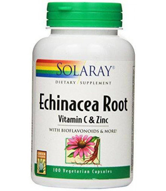 Solaray Echinacea with Vitamin C and Zinc Capsules, 850 mg, 100 Count