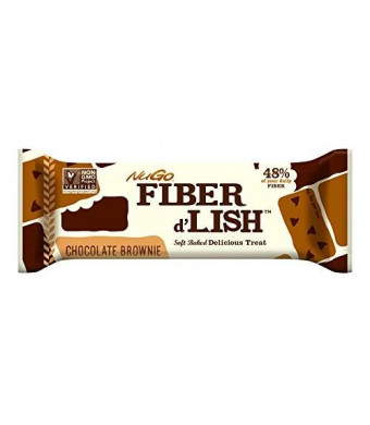 Gnu Foods FiberLove NuGO Fiber d'Lish Nutritional Chocolate Brownie Bar, 16 Count