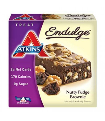 Atkins Endulge Nutty Fudge Brownie Treat Bar, 1.4 oz. Bars, 5 Count