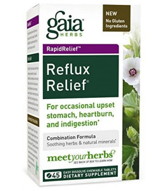 Gaia Herbs Rapidrelief Reflux Relief Tablets, 45 Count