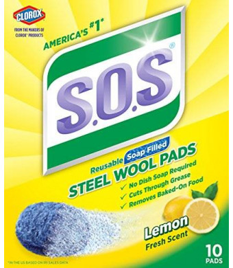 S.O.S. Steel Wool Soap Pads, Lemon Fresh, 10 Count (Pack of 6)