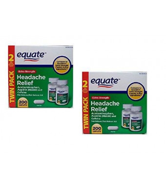 Equate Extra Strength Headache Relief 2-Pack (400 caplets) Compare to Excedrin Extra Strength