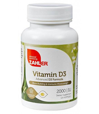 Advanced Nutrition Zahler Zahler Vitamin D3 (Cholecalciferol) 2000IU