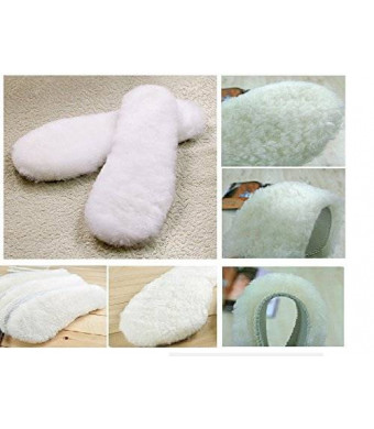 HAPPYSTEP US Size 5-12 Women 100% Real Sheepskin Insoles Replacement for Shoes/UGG Boots/EMU Boots/RainBoots (US Women Size 9)