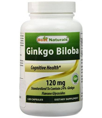 Best Naturals, Ginkgo Biloba Extract - Double Strength Ginkgo Biloba, 120mg, 120 Capsules
