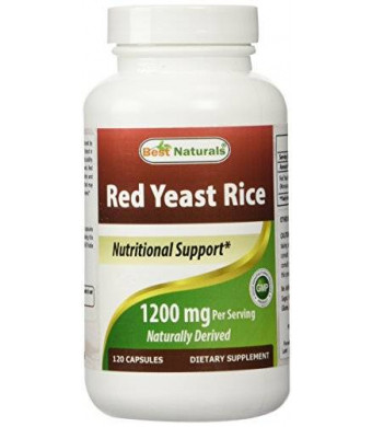 Best Naturals, Red Yeast Rice, 600 mg capsules, 120 Capsules, 2 capsules per serving/1200mg per serving