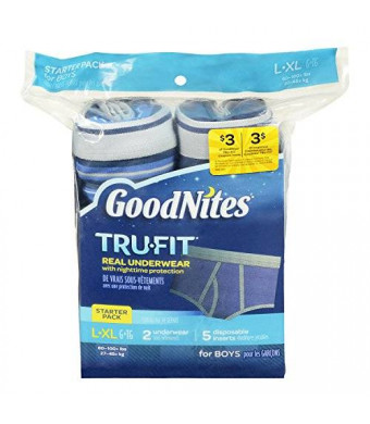 Goodnites Trufit Real Underwear for Boys, Starter Pack Size L-xl
