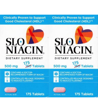 Slo-Niacin Slo Niacin 500mg 2 Packs each of 175 Tablets - BACKORDERED 