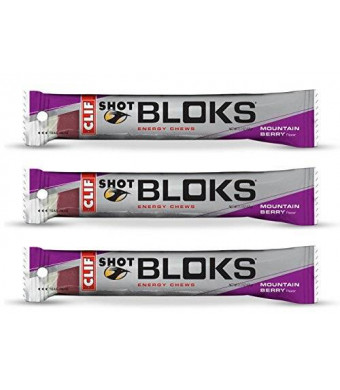 Clif Shot Bloks - Mountain Berry (3 x 2.1oz Bars)