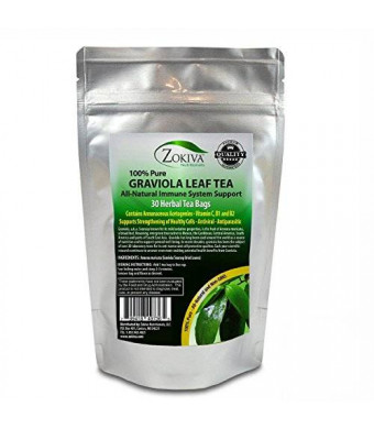 Zokiva Nutritionals Graviola Tea (30 Bags) Soursop - Annona muricata - Guanabana - Premium Quality 100% Pure Leaf