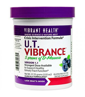 Vibrant Health - U.T. Vibrance - D-Mannose and Botanicals Designed to fight E. Coli and promote UT health, 2.02 ounce (FFP)