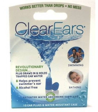 ClearEars Water Removing Earplugs 10 Count