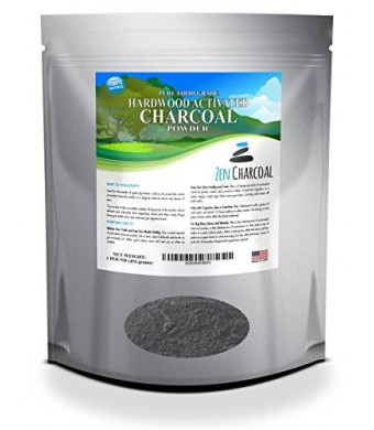 Zen Charcoal 1 Lb. All Natural FOOD GRADE Activated Charcoal Powder from USA Hardwood Trees. Whitens Teeth