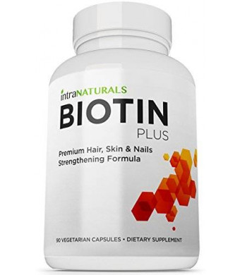 BEST Biotin Formula | Biotin Plus by Nested Naturals | Advanced Hair, Skin, and Nails Complex Containing 5,000mcg of Biotin + Vitamins C, E, B3, B6, and B12 - Non-GMO, Vegan - Lifetime Guarantee