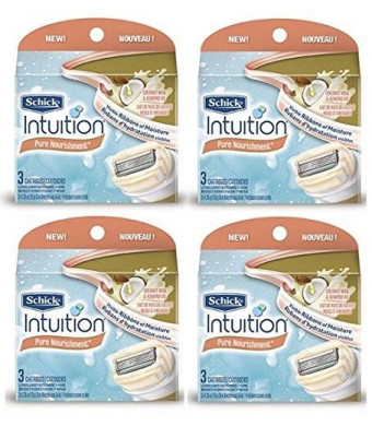 NEW Schick 100% Genuine Intuition Pure Nourishment Razor Refill Coconut milk and almond oil Cartridge 12 Blade