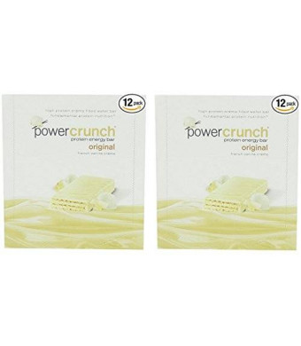 Power Crunch Protein Energy Bar Orignal, French Vanilla Creme, 1.4-Ounce Bar (2 Pack of 12 count)