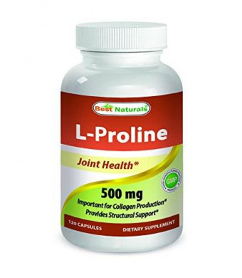 L-Proline 500 mg 120 Capsules by Best Naturals