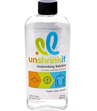 Unshrinkit - Unshrinking Solution (Cashmere, Wool and Wool Blend Clothing) - New and Improved with Fresh Linen Scent