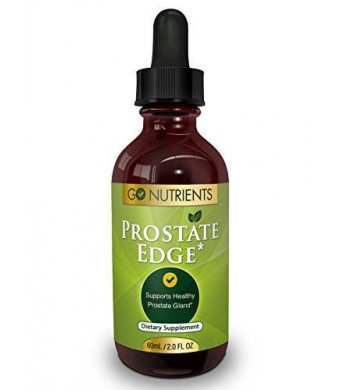 Go Nutrients Prostate Edge - Advanced Health Support Supplement for Men - Large 2 Oz Bottle
