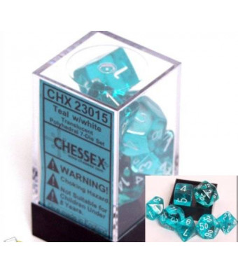 Chessex Polyhedral 7-Die Translucent Dice Set - Teal