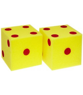 School Specialty Giant Foam Dice - 5 inches - Set of 2 - Yellow with Red