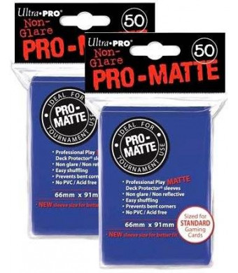 Ultra Pro PRO-MATTE (100 Count) Blue Deck Protector Sleeves - Magic the Gathering