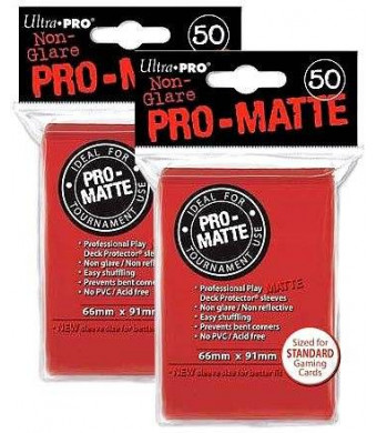 Ultra Pro PRO-MATTE (100 Count) Red Deck Protector Sleeves - Magic the Gathering