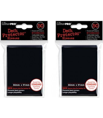 (100x) Ultra PRO Black Deck Protectors Sleeves Standard MTG Colors