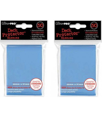 (100x) Ultra PRO Light Blue Deck Protectors Sleeves Standard MTG Colors
