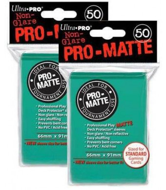 100 Ultra Pro Aqua PRO-MATTE Deck Protectors Sleeves Standard MTG Colors