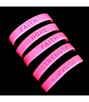 Dazzling Toys Breast Cancer Awareness Pink Bracelets - Pack of 144 (12 DOZEN)