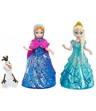 Mattel Disney Frozen Glitter Glider Anna, Elsa and Olaf Doll Set