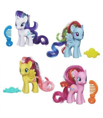 My Little Pony Rainbow Power Crystal Ponies Set of 4 - Rainbow Dash, Rarity, Pinkie Pie and Fluttershy