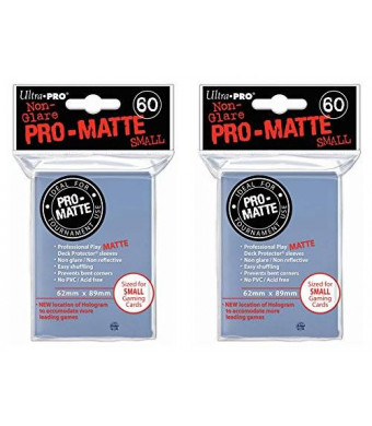120 Ultra Pro Clear SMALL PRO-MATTE Deck Protectors Sleeves Colors Yugioh Vanguard [2 Packs of 60]