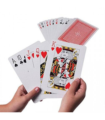 Giant Jumbo Deck of Big Playing Cards Fun Full Poker Game Set - Measures 5" x 7" by Super Z Outlet
