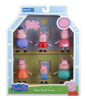 Peppa Pig and Family Figure Grandpa Granny Exclusive Set of 6
