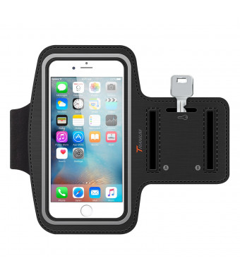 iPhone 6S Armband, iPhone 6 Armband, Trianium ArmTrek Sports Exercise Armband for Apple iPhone 6 6S Running Pouch Touch Compatible Key Holder [Black] Good For hiking,Biking,Walking