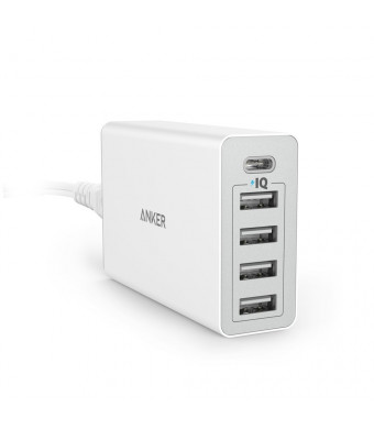 Anker 40W 5-Port USB/USB-C Wall Charger PowerPort 5 USB-C for Nexus 5X Nexus 6P and USB for iPhone, iPad and Android Devices
