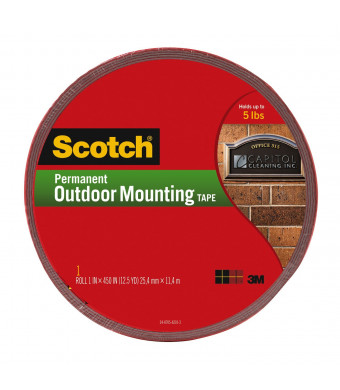Scotch Permanent Outdoor Mounting Tape, 1 Inch x 450 Inches (4011-LONG)
