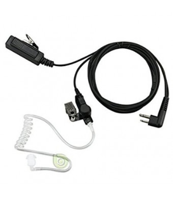 Coodio 2 Pin Covert Acoustic Tube Earpiece Headset Mic for Motorola Radio Security Door Supervisor 2pin